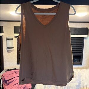 Pact Women's Brown V-Neck Tank Top
